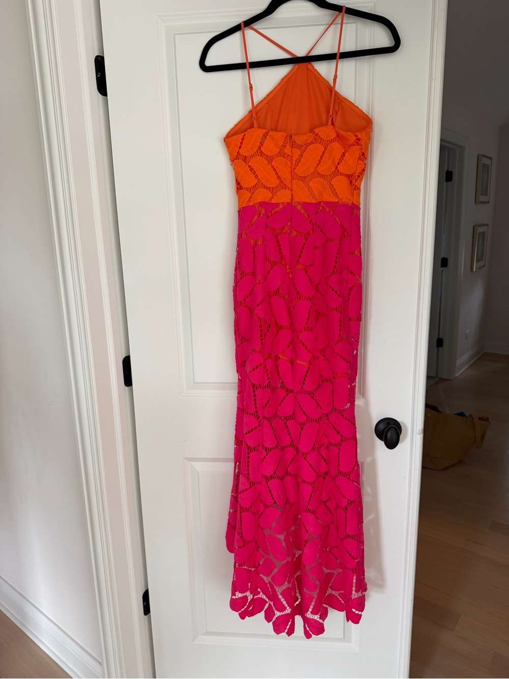 Vici Jaycie Colorblock Maxi Dress Pink Orange Small - Picture 2 of 9